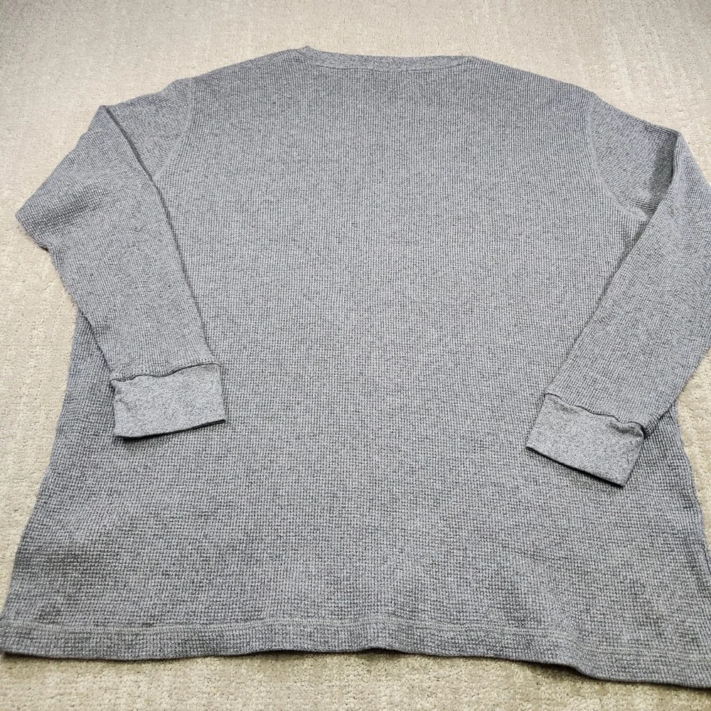 Polo Ralph Lauren Shirt Men‎ 2XLT Waffle Knit Thermal Heavy Cotton Gray Crewneck